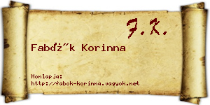Fabók Korinna névjegykártya